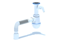 Сифон для мойки АНИ Грот 1 1/2' x 40 литой выпуск с отводом для стиральной машины с гибкой трубой 40х50 АНИ пласт A2010