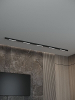 Трековая система со светильниками №1 трехфазная накладная Eldeko (48В, форма - прямая, 3м, 3000K) черная Hesby Lighting HSBL_kompl_E001_NI3B3K