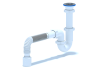 Сифон для мойки АНИ 1 1/2' x 40 прямоточный с гибкой трубой 40х50 АНИ пласт D0110