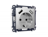 Комплект механизма розетки 2USB A+A 18W (быстрая зарядка) с/з Ambrella Volt Alfa MA409010