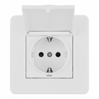Комплект розетки с/з и шторками, защитной крышкой и рамкой Arte Milano SET16-1-41-1 white