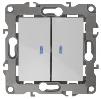 Выключатель двойной с подсветкой Эра 12-1105-01 Б0014657