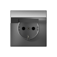 ARTGALLERY розетка с заземл. со шторк. с крышкой, 16А, IP20, механизм, сталь Systeme Electric GAL000946