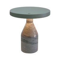 Настольная лампа Arlight SP-CROOD-TAB-R22.5x24-7W Warm3200-MIX (SG-GN, 140 deg, 230V) (IP20, Мрамор) 061769