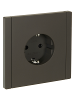 FORTE&PIANO Розетка 1-местная с заземлением с защитными шторками безвинтовое крепление 16А FP313 серый IEK FP-R14-16-1-K03