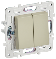 SKANDY Выключатель 2-клавишный 10А SK-V04B бежевый IEK SK-V20-0-10-K10