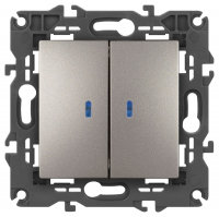 Выключатель двойной с подсветкой Эра Elegance 14-1105-16 Б0065789