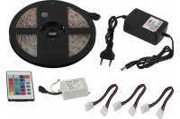Светодиодная влагозащищенная лента ЭРА 14.4W/m 60LED/m 5050SMD RGB 5M 5050kit-14.4-60-12-IP65-RGB-5m Б0043070