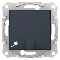 Розетка Schneider Electric Sedna с з/к со шторками и крышкой 16A 250V SDN3100470