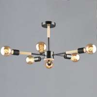 Люстра на штанге Reluce 99960-0.3-06 BK+WOOD