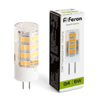 Лампа светодиодная LED 5вт 230в G4 белый капсульная FERON LB-432 25861