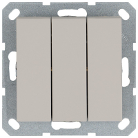 Выключатель трехклавишный 10A 250V с накладкой, цвет Тауп Jasmart G3031T