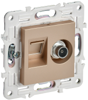 SKANDY Розетка двойная TV+RJ45 кат.5E SK-A14Sa песочный IEK SK-AK20-1-K98