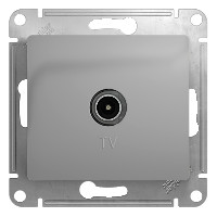 GLOSSA Розетка телевизионная TV проходная в рамку 4дБ алюминий Systeme Electric GSL000392