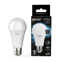 Лампа светодиодная диммируемая Gauss E27 12W 4100K груша матовая 102502212-S GAUSS