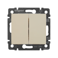 VALENA Выключатель двухклавишный в рамку слоновая кость Legrand 774305