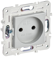 SKANDY Розетка без заземления без защитных шторок 10А SK-R02S серебряный IEK SK-R10-10-K23
