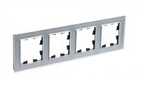 Рамка четырехпостовая ATLASDESIGN NATURE, СТЕКЛО АЛЮМИНИЙ Systeme Electric ATN320304