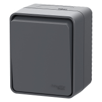 AtlasDesign PROFI IP54 О/У 1-клавишный кнопочный ВЫКЛЮЧАТЕЛЬ 10 АХ, АНТРАЦИТ Systeme Electric ATN544015