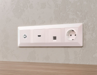 Комплект механизма TV розетки SAT 5-2400MHz 3.5dB Alfa Жемчуг Quant Ambrella Volt MA213050 (AP2130, VM215)