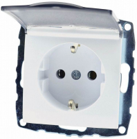 Розетка с заземлением с крышкой Mono Electric Despina-Larissa 16А 250В белый 500-001921-118