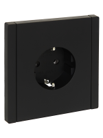 FORTE&PIANO Розетка 1-местная с заземлением без защитных шторок безвинтовое крепление 16А FP114 черный IEK FP-R11-16-1-K02