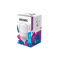 Лампа светодиодная LED 30Вт 220В Е27 D80х135 6500К дневной 2650 лм Космос LksmHWLED30WE2765