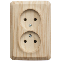 ЭТЮД Розетка угловая двойная открытой установки без заземления без шт. 16А 250B,сосна Systeme Electric PA16-105D