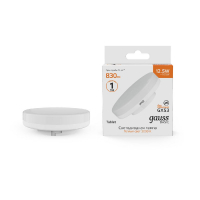 Лампа светодиодная Gauss GX53 12.5W 3000К матовая 10849132