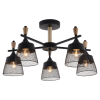 Люстра на штанге Seven Fires Olban SF3389/5C-BK-WD