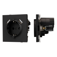 Механизм розетки с USB зарядкой Arlight SCT-TENDO-MUAA-SFPL-BK (230V, 16A) 054603