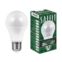 Лампа светодиодная LED 20вт Е27 теплый SAFFIT SBA6020 55013