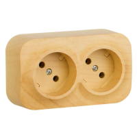 Розетка 2х2К Legrand Quteo 16A 250V б/з дерево 782272