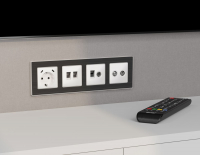 Комплект механизма розетки компьютерной + TV оконечной RJ-45 с автоматической защитной шторкой Alfa Белый матовый Quant Ambrella Volt MA132510 (AP1325, VM195)