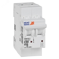Выключатель автоматический двухполюсный 50А C 4.5кА AC OptiDin BM63-2C50-4.5-УХЛ3 КЭАЗ 326808