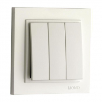 Выключатель трехклавишный проходной Mono Electric Despina 10А 250В жемчуг 102-252522-114