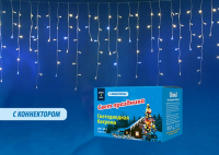 Уличная светодиодная гирлянда (UL-00003949) Uniel бахрома теплый белый-белый ULD-B3010-200/TTK Warmwhite-White IP44