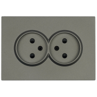 Розетка 2-местная с защитной шторкой Stekker Эмили б/з 250В 16А RST10-5116-09 антрацит soft touch 49929