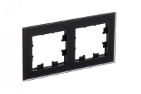 Рамка двухпостовая ATLASDESIGN NATURE, МАТОВОЕ СТЕКЛО ЧЕРНЫЙ Systeme Electric ATN331002
