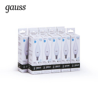 Лампа светодиодная Gauss E14 6W 4100K свеча на ветру матовая 34126