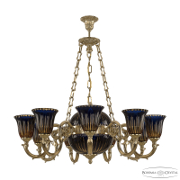 Подвесная люстра Bohemia Ivele Crystal Verona 72003P/9/210 G P2 U Amber-Blue/H-1K