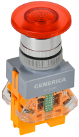 Кнопка D7-MDZS Грибок d=22мм 1з+1р с п/ф кр. GENERICA IEK BBG50-11MDZS-3-11-K04-G