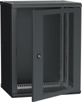Шкаф LINEA W 600х650мм укомплектованный дверь     перфорированная черный RAL9005 ITK IND-LW05-18U67-PF-SBZ