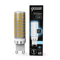Лампа светодиодная Gauss G9 6.5W 4100К прозрачная 107309206 GAUSS