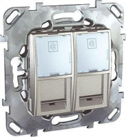 Розетка компьютерная 2хRJ45 Schneider Electric Unica MGU5.2424.30ZD