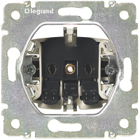 VALENA Розетка с заземлением 2К+З со шторками белая Legrand 774222