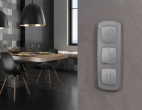 Комплект механизма 2-клавишного перекрестного выключателя Ambrella Volt 10A-250V OMEGA MO503030 Сталь матовый QUANT (OP5030, VM125)