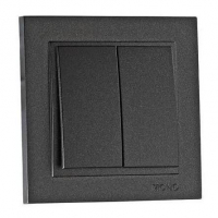 Выключатель двухклавишный Mono Electric Despina 10А 250В графит 102-202025-102