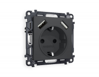 Комплект механизма розетки 2USB A+A 18W (быстрая зарядка) с/з Ambrella Volt Alfa MA909010