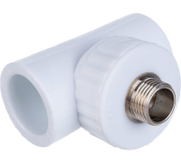 Тройник комбинированный НР 20 х 1/2' х 20 полипропиленовый PPR белый Valfex 10128020